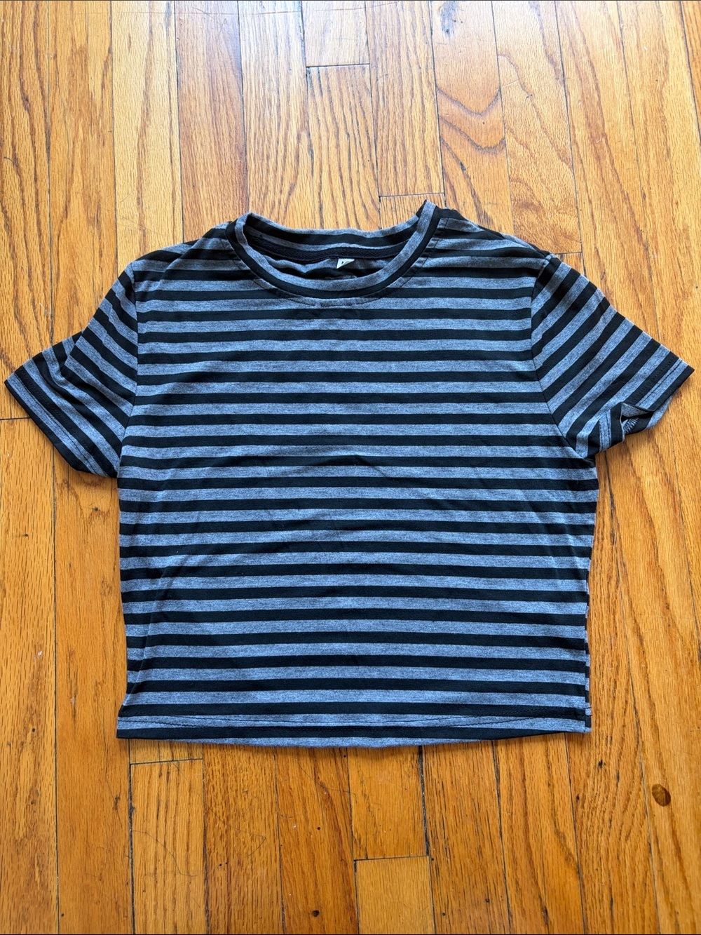 Striped Short Sleeve Tee - Black & Gray
